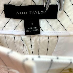 Size 10, Cream & Black Striped Wide Length Pants